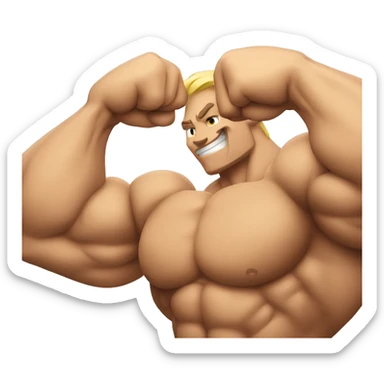 muscular bicep flexing sticker