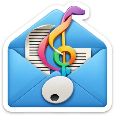 Mail with music note stamp sticker