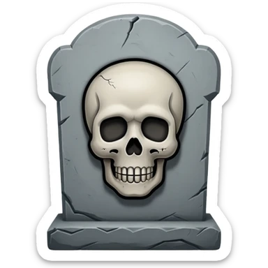 tombstone with a skull emoji sticker