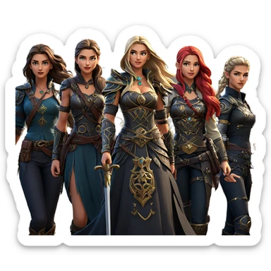 fantasy adventure with girls sticker