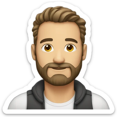 father with beard white attractive sticker