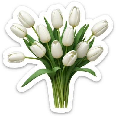 white tulip bouquet  sticker