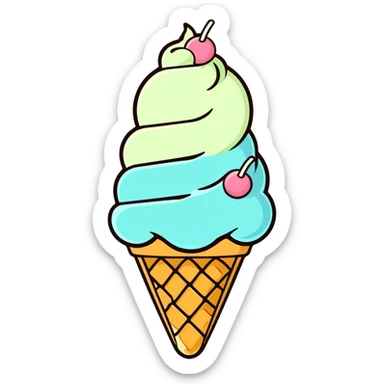 Ice cream melting sticker