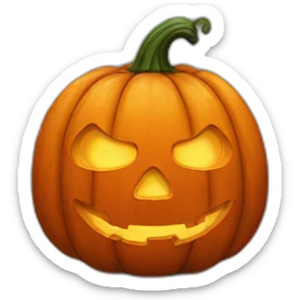 a sad jack o lantern sticker