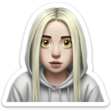 Billie Eilish with her album sticker