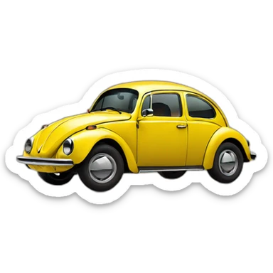 coccinelle Volkswagen jaune sticker