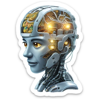 robot brain sticker