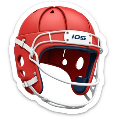 Cinematic Realistic image of rugby headgear with detailed padding and rugged design elements, set against a blurred stadium background with bold, high-contrast lighting that highlights its protective design sticker