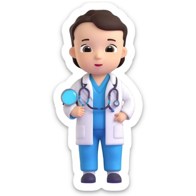 baby dressed as a doctor sticker