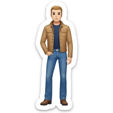 Bootcut jeans with slick back  sticker