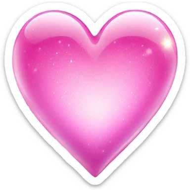 Pink magic glass heart  sticker
