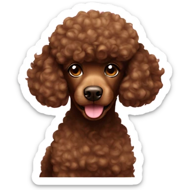 Brown poodle diva sticker