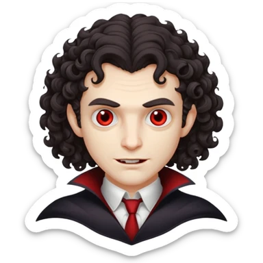curly vampire with optical sticker