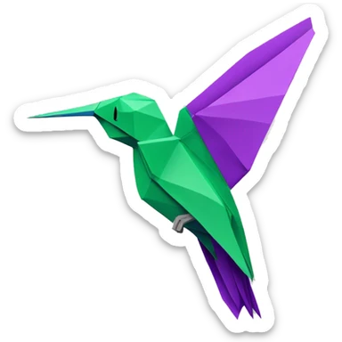 origami colibri oiseau sticker