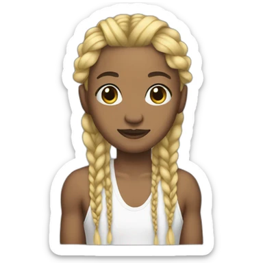 an american rapper with braids blond sticker