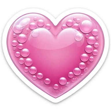 sakura heart with a bubble texture sticker