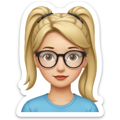Ponytail Girl with Glasses sticker