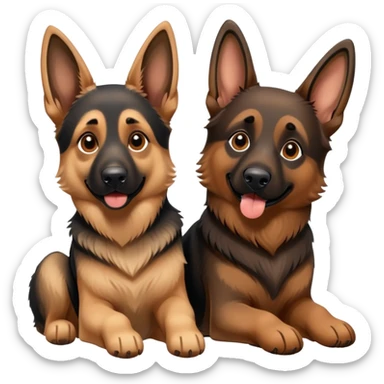 Two German shepherds playing together  sticker