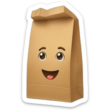 Paper bag groceries sticker