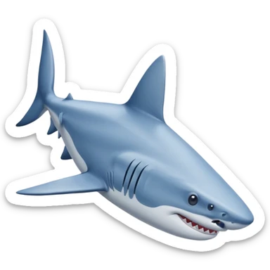 Give me a shark and put blue Nike shoes on the fins of the shark sticker