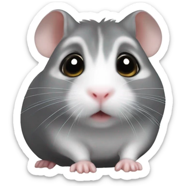 gray dwarf hamster big eyes  sticker