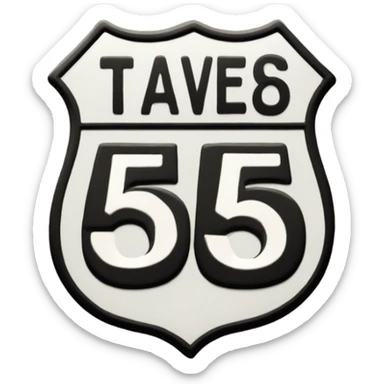 A interstate sign with the number 55 sticker