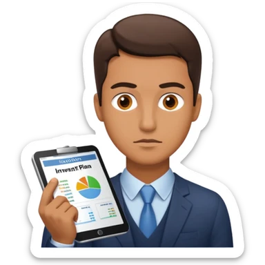 customized investment plan with man sticker