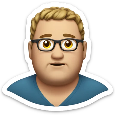 overweight man sticker