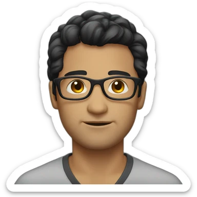 no way jose with black hair and glasses sticker