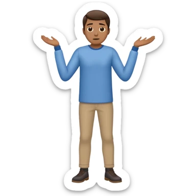 man with a full body and a long-sleeve shirt in the cold sticker