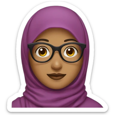 Hijab with glasses sticker