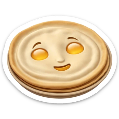 Cinematic Realistic Roti Dish Emoji, showcasing freshly made flatbread rendered with lifelike detail and warm natural lighting. sticker
