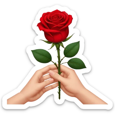 Flower 🌹in hand whiteout face  sticker