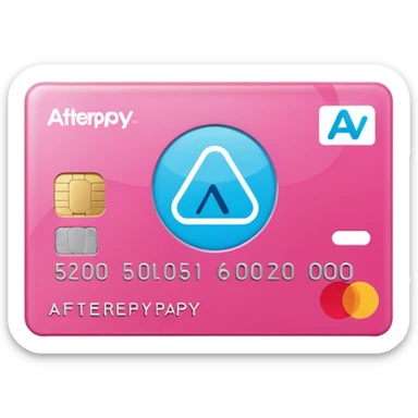 pink afterpay word on a credit card sticker