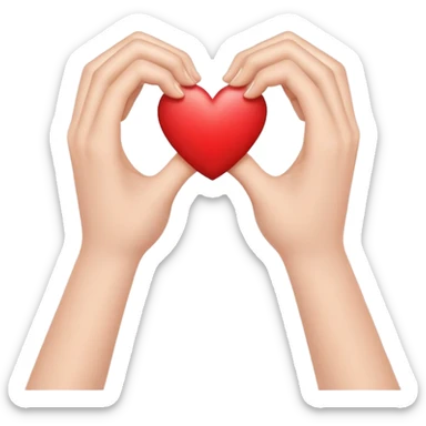 hands making a heart sticker