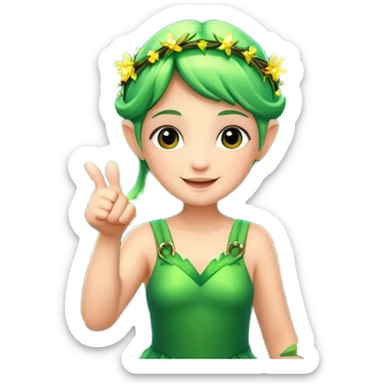forest fairy double thumbs up with fireflies sticker