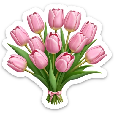 Light pink tulips bouquet  sticker