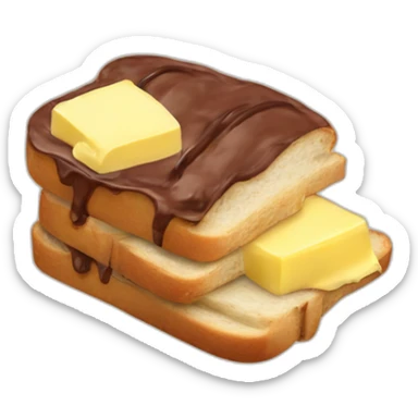 Brot mit butter und Nutella sticker