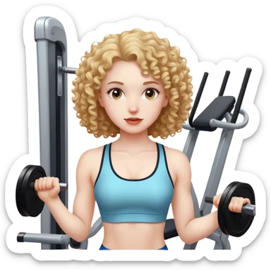Curly girl pale gym  sticker
