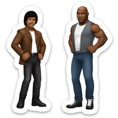 Mike Tyson fighting Micheal Jackson  sticker