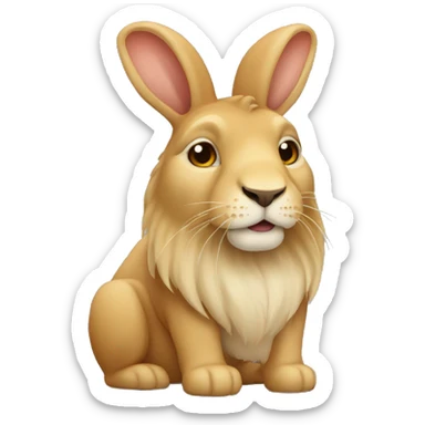 Small tan lion head rabbit sticker