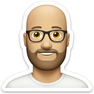 Bald white guy with brown beard add glasses sticker