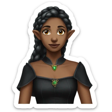female elf fantasy black dress sticker