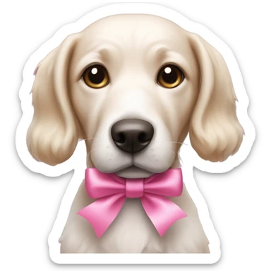 Dog with pink ribbon sticker