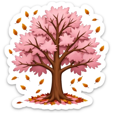 light pink autumn tree sticker
