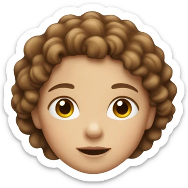 white little girl with brown curly hair sticker