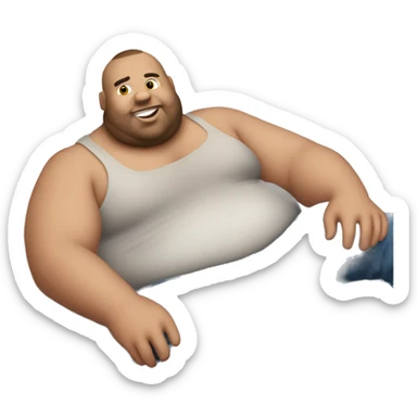 Extremely fat man sitting in the bed of a 2006 Chevy Silverado  sticker