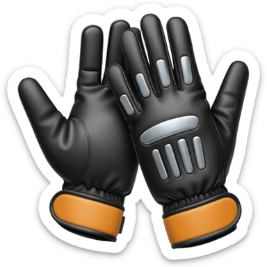 protection gloves black and metal 5 fingers sticker