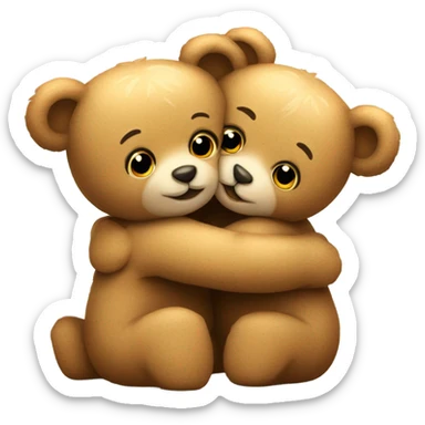 two teddy bears hugging sticker