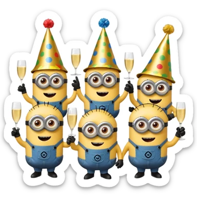 Minion party sticker